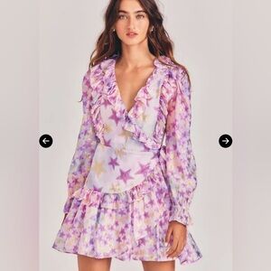 LoveShackFancy Findlay Wrap Mini Dress